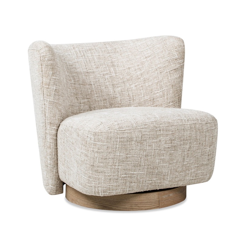 Miranda – Armless Swivel Accent Chair – Natural Gray