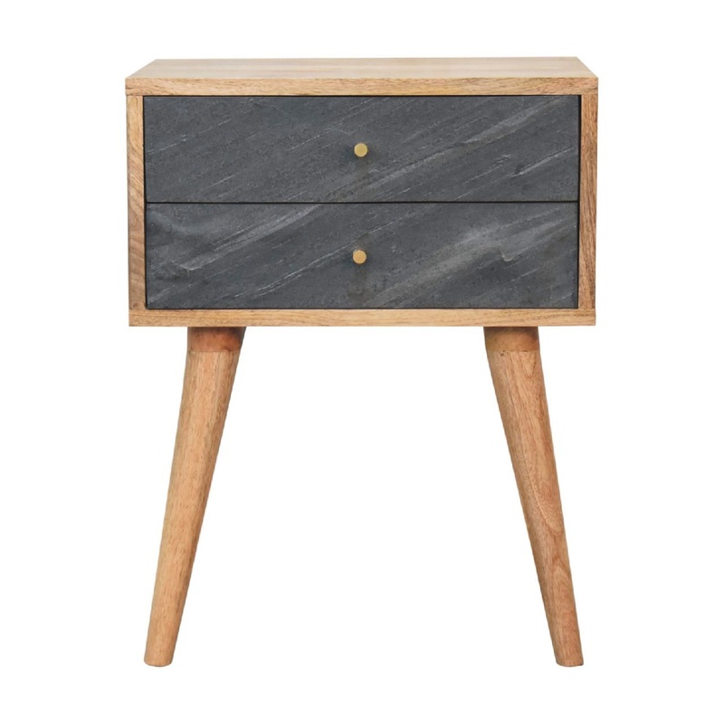 Slade – Bedside Table – Stone Gray