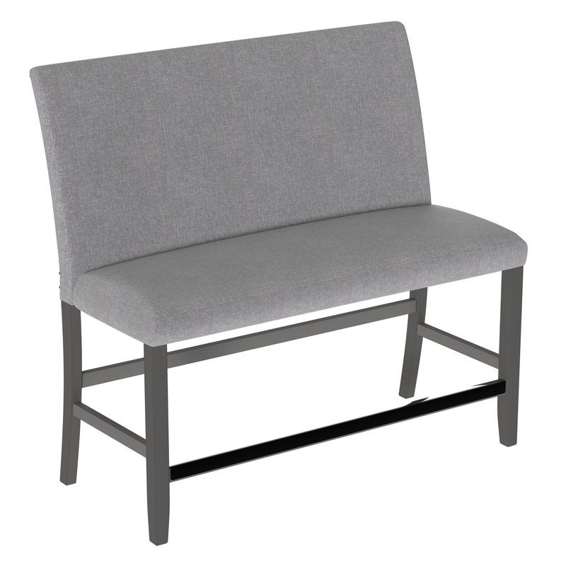 Glimm – Upholstered Bench With Back – Gray