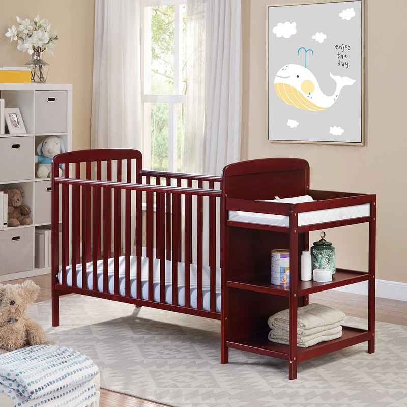 Ramsey – Crib / Changer Combo|Beige|Dark Brown