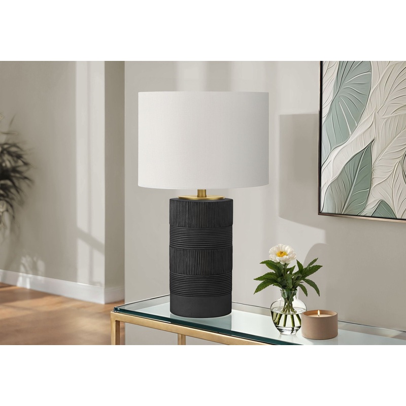 Table Lamp, Lighting, Resin, Contemporary – Black / Cream
