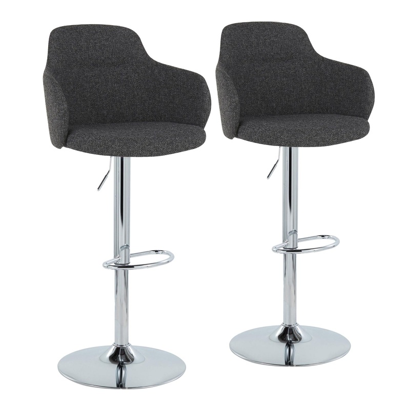 Boyne – Contemporary Adjustable Barstool With Swivel With Oval Footrest (Set of 2)