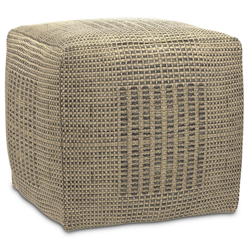 Delilah – Square Woven Pouf – Natural