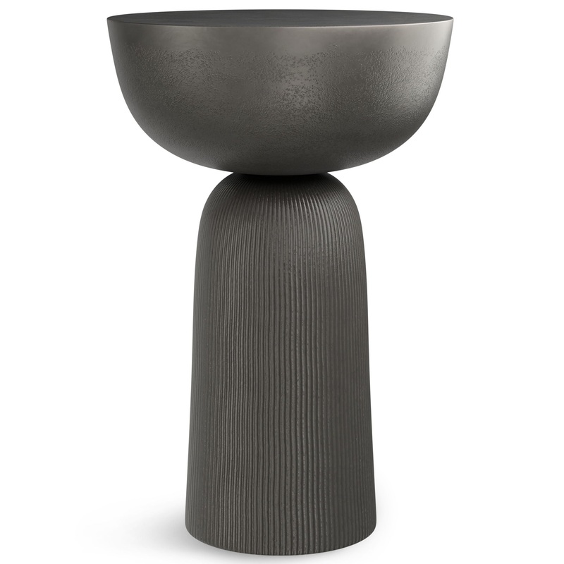 Hughes – Cast Aluminum Side Table – Black