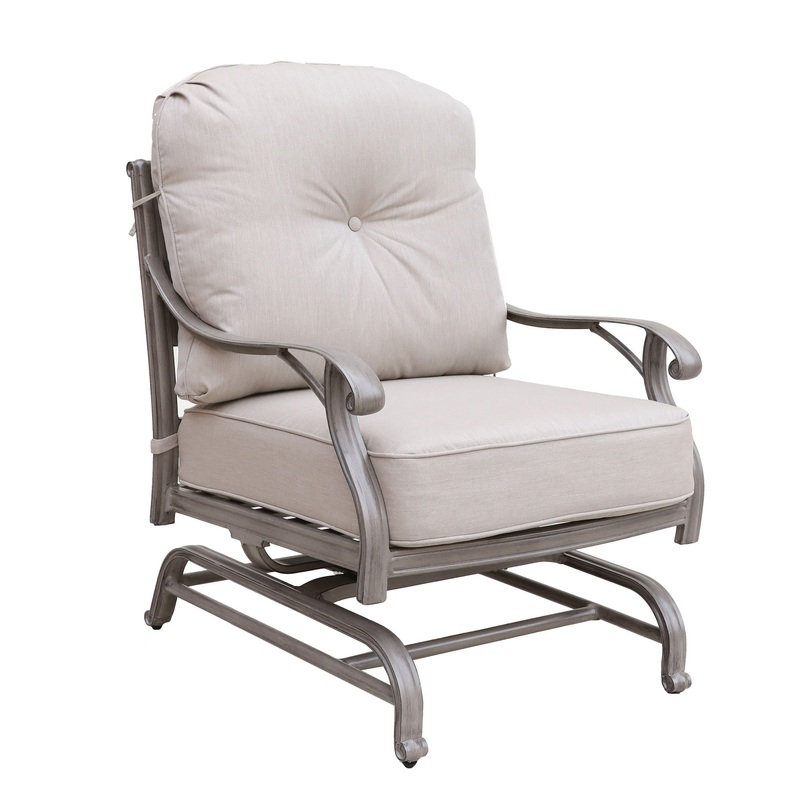 Cast Aluminum Club Motion Chair With Cushion (Set of 2) – Gray