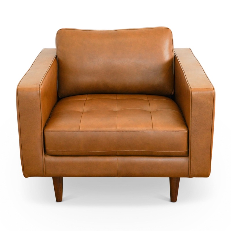 Catherine – Leather Lounge Chair Leather – Brown / Tan