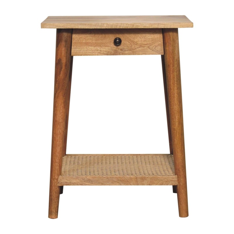 Woven End Table – Brown