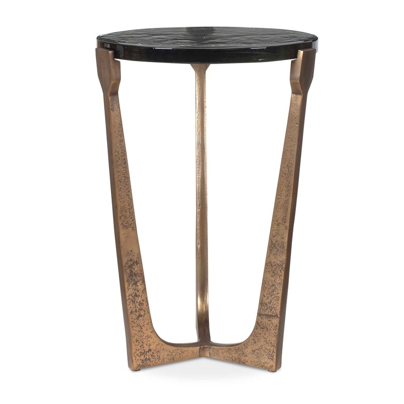 Bohdi – Outdoor Accent Table – Brass / Black