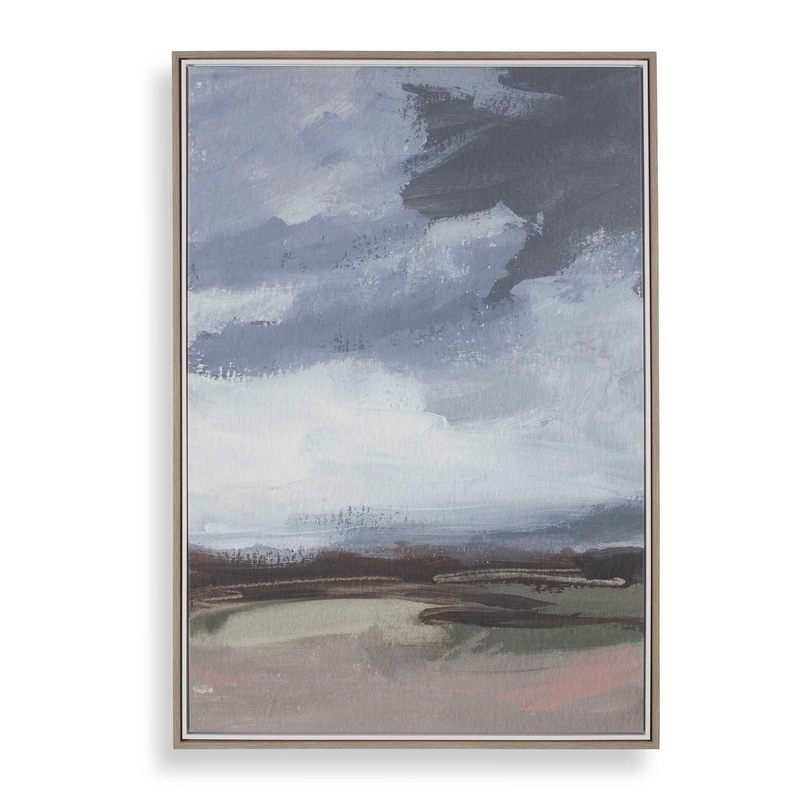 Bracing – Framed Landscape Art – Brown / Gray / Green / Orange / Pink / White