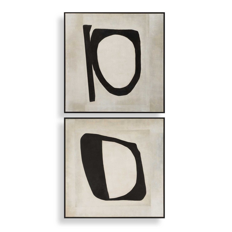 Characters – Abstract Art (Set of 2) – Black / Beige