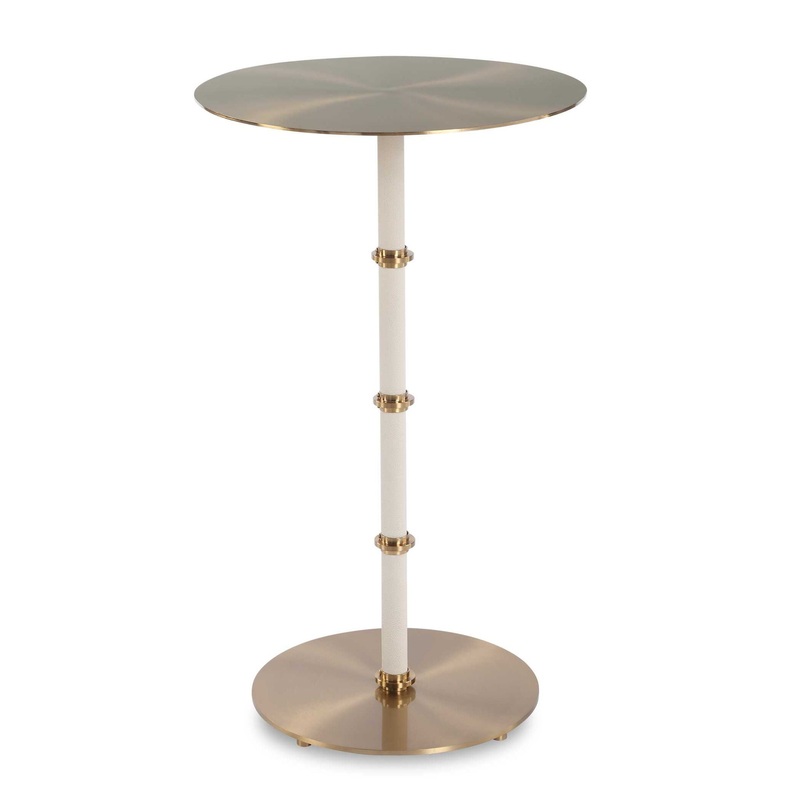 Cyprus – Accent Table – Brass / White