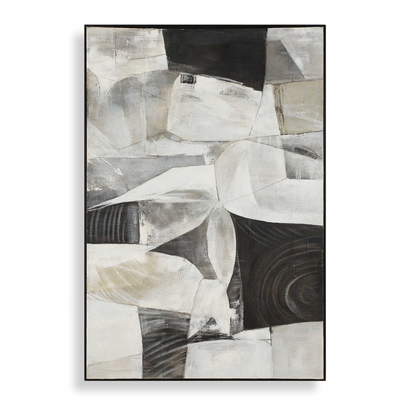 Folding – Time Framed Abstract Art – Black / Brown / Gray / White