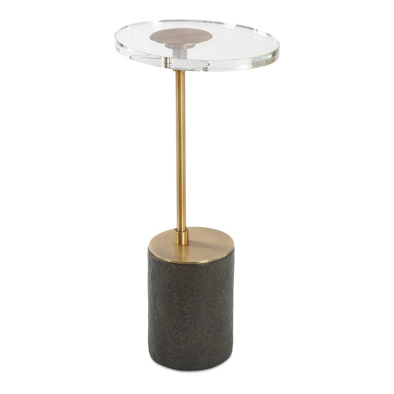 Kaufman – Crystal Accent Table – Black / Brass