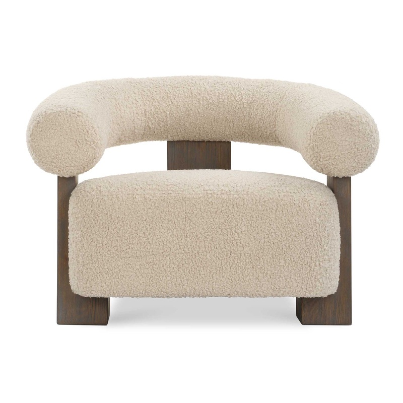 Lennox – Shearling Accent Chair – Beige / Brown