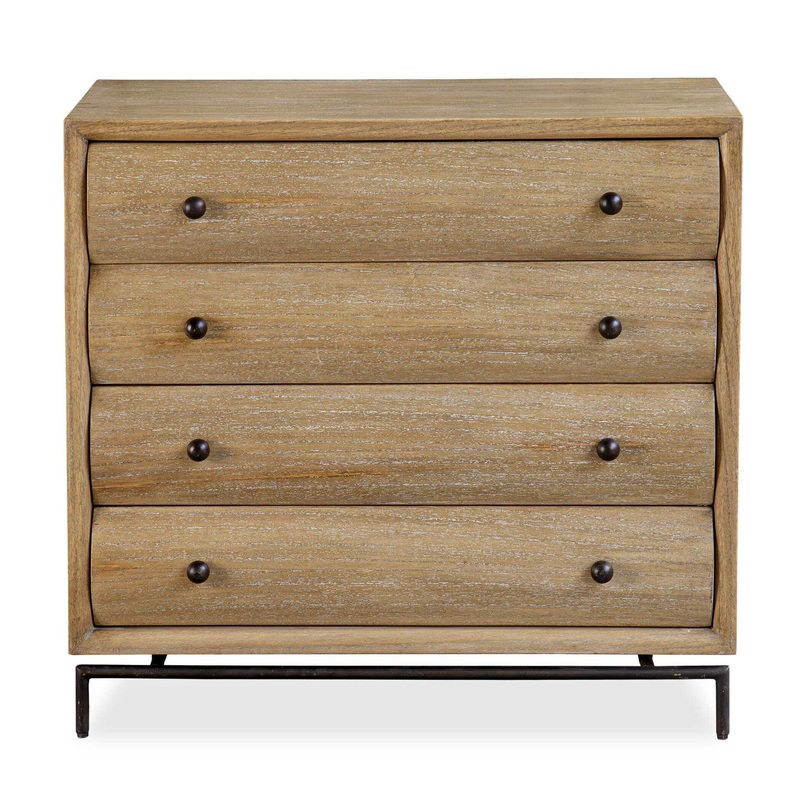 Millard – Curved 4 Drawer Chest – Woodtone
