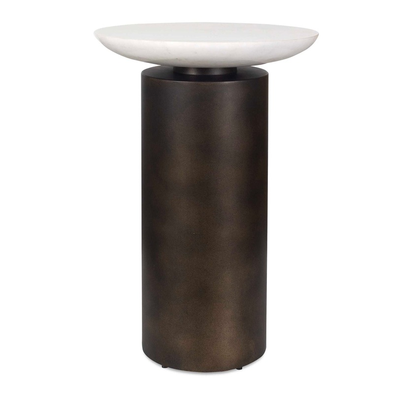 Olso – Outdoor Accent Table – Bronze / White
