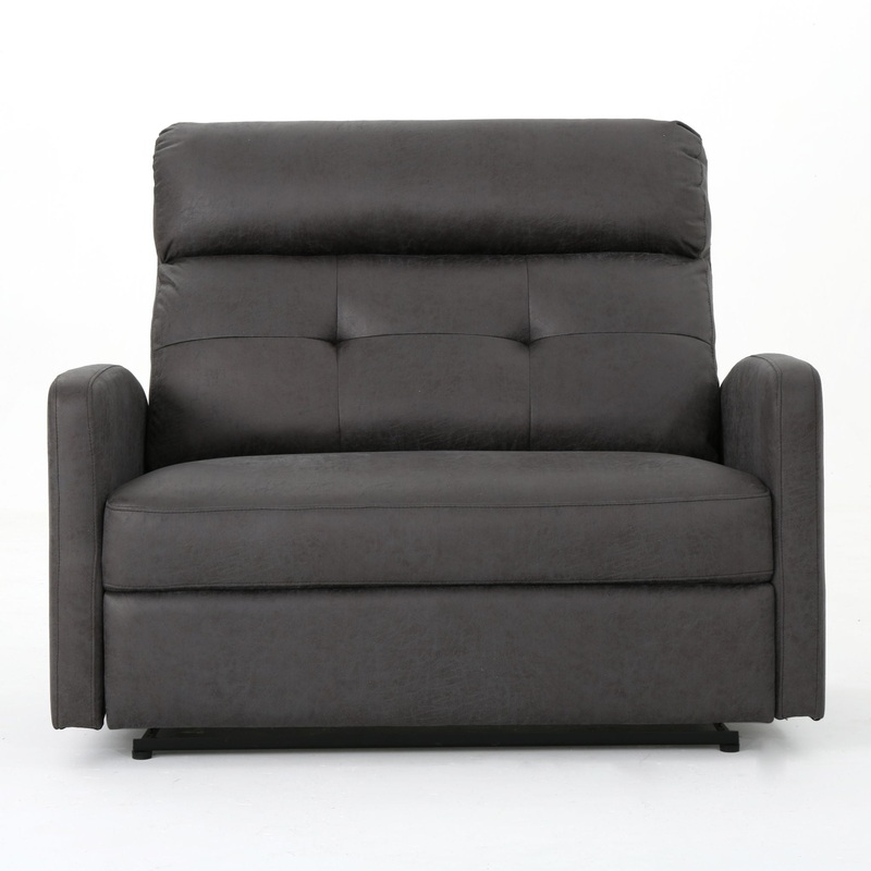 Alma – Contemporary Upholstered Loveseat Recliner – Slate