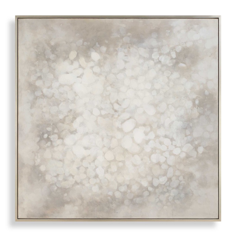 Out Of Focus – Framed Abstract Art – Gold / Gray / White / Woodtone