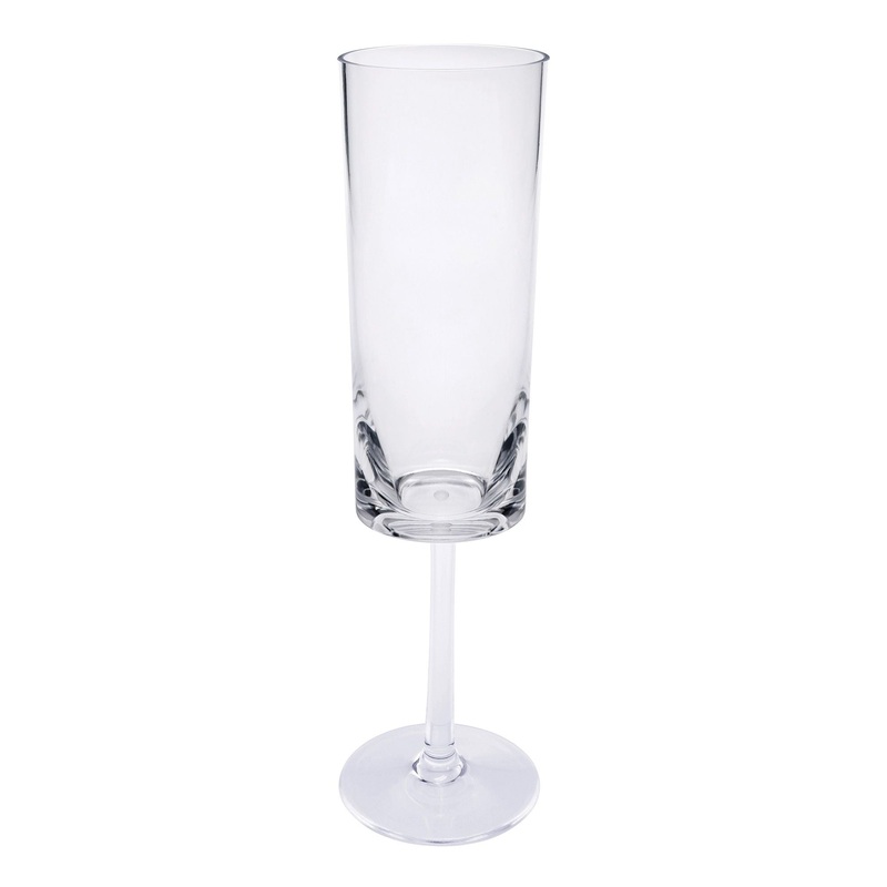 Oval Halo Unbreakable Plastic Champagne Flutes (Set of 4), Acrylic Wedding Mimosas Glasses, 4Oz – Clear