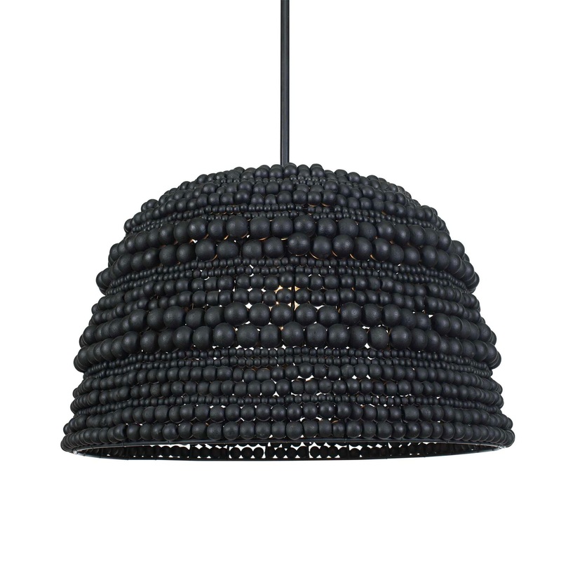 Persephone – Bead 1 Light Pendant – Black