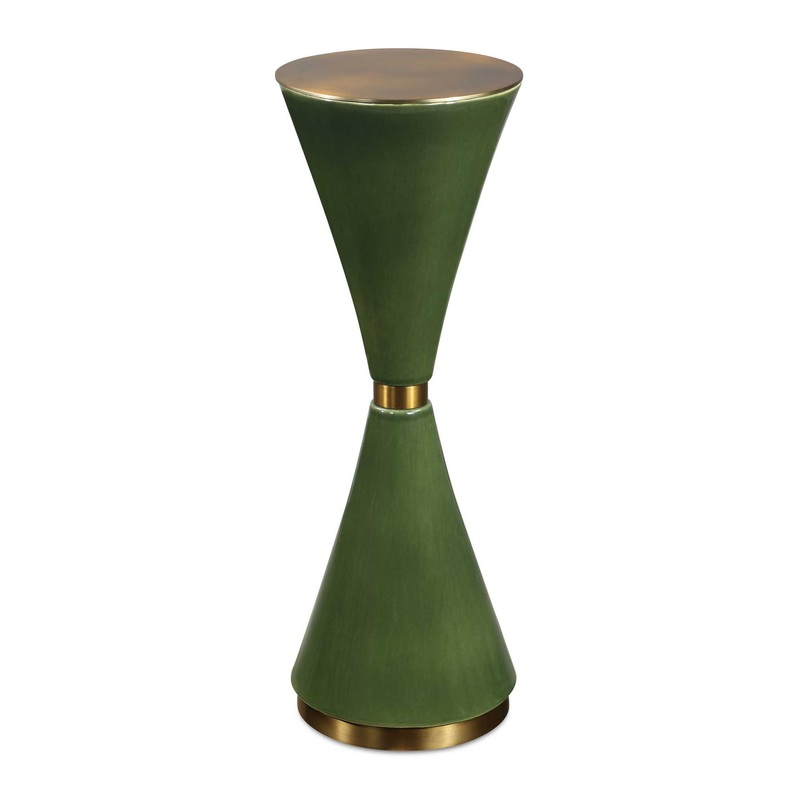 Ronde – Drink Table – Brass / Jade Green