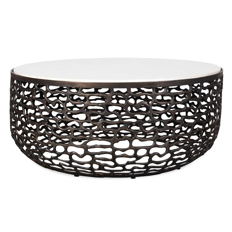 Sabena – Marble Outdoor Coffee Table – Black / White
