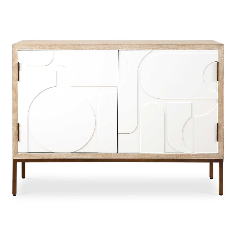 Weimar – 2 Door Cabinet – White / Woodtone