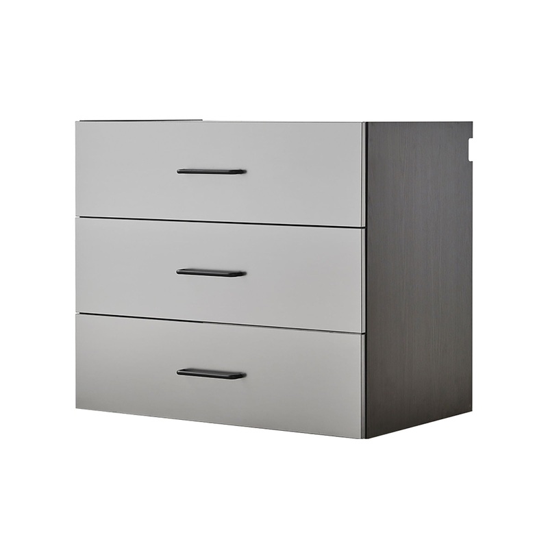 Astro Series – Metal Wall Mounted Base Drawer Storage Cabinet With Soft Closing Features – Metallic Gray