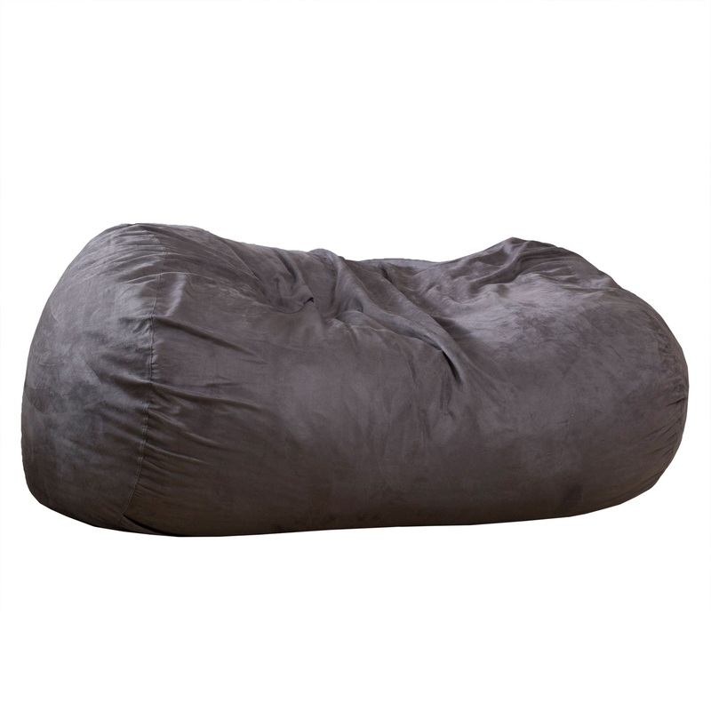 Flora – Traditional 6.5 Foot Suede Bean Bag – Charcoal