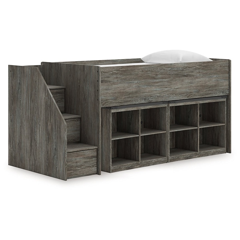 Frandern Twin Loft Bed with Bookcase Storage