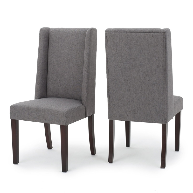 High Back Dining Chair With Wingback Design (Set of 2)