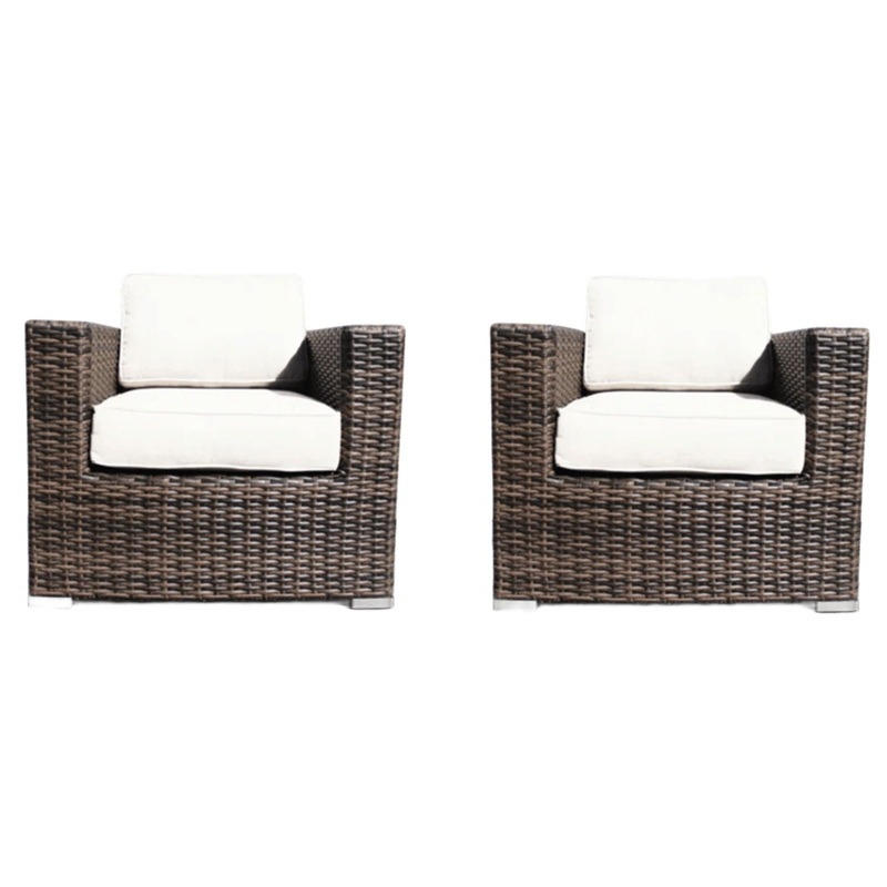 Outdoor Chairs Set With Cushions – Brown Mix