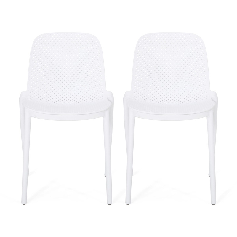 Outdoor Stacking Dining Side Chair (Set of 2)