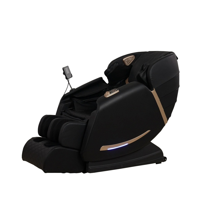 Full Body Massage Chair With Zero Gravity Recliner, With Two Control Panel: Smart Large Screen & Rotary Switch, Spot Kneading And Heating – Black