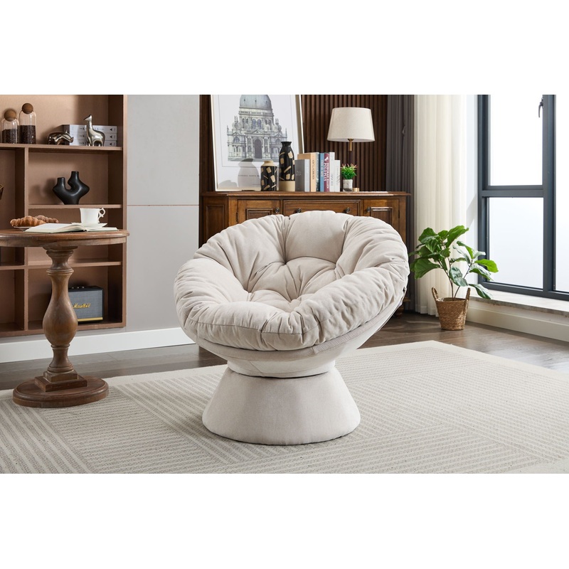 Oversized Swivel Accent Chair, 360 Swivel Barrel Chair, Papasan Chair For Living Room Bedroom