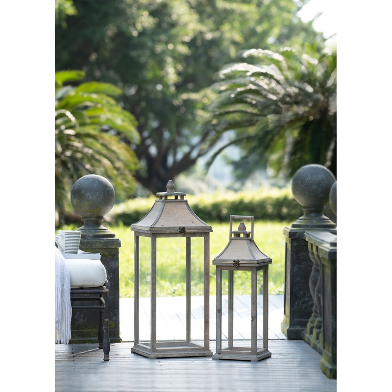 Candle Lantern Decorative, Hurricane Lantern Holder Decor For Indoor Outdoor, Home Garden Wedding – Ivory