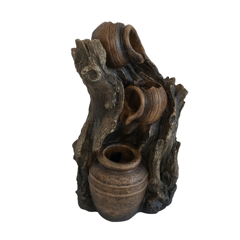 Decorative 3 Tier Water Fountain With Pot Design – Brown