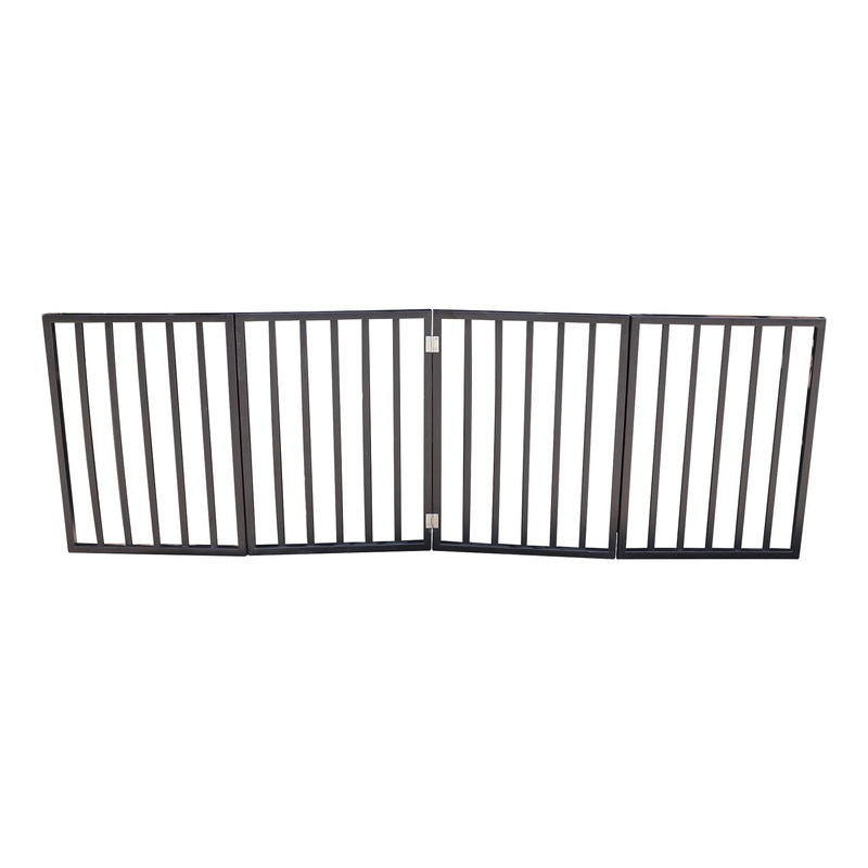 Pet Gate Dog Gate For Doorways, Stairs Or House Freestanding Folding – Dark Brown