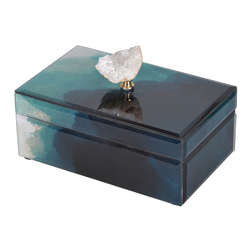Bethany – Aqua Jewelry Box, Stackable Decorative Storage Boxes & Lids