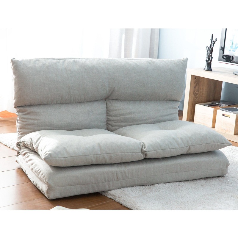 Folding Chaise Lounge Floor Sofa – Gray
