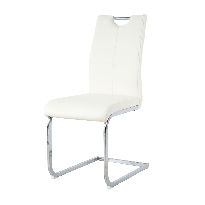 Modern Dining Chairs With Padded Seat And Metal Legs