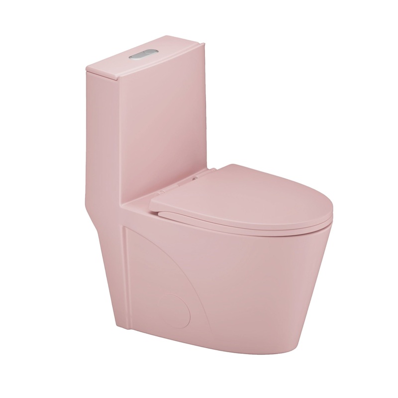 1.1 / 1.60 Gpf Dual-Flush One Piece Toilet, Water-Saving Elongated Comfort Height Floor Mounted, Soft Close 1000 Gram Map Flushing Score Toilet 23T01-Rs – Rose