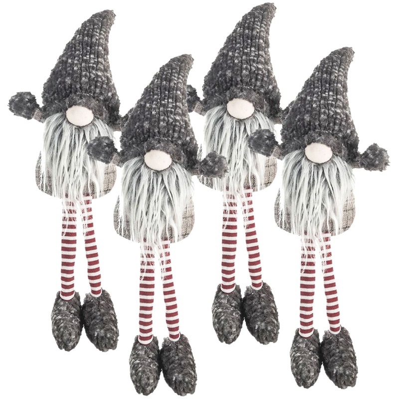 Christmas Gnomes Decorations, Christmas Table Home Ornaments For Holiday Party Gifts (Set of 4) – Gray