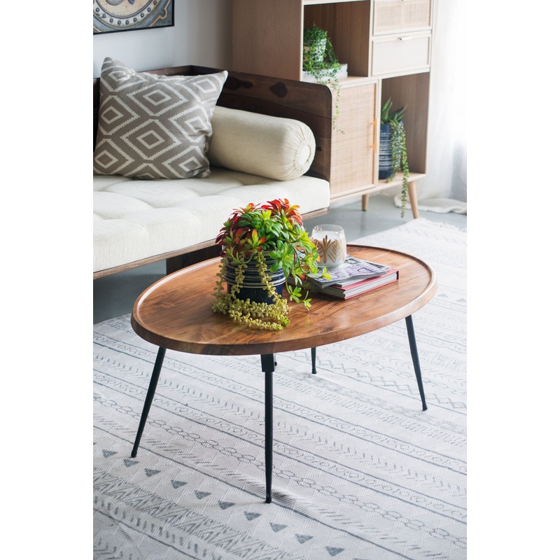 Oval Cofe Table – Brown