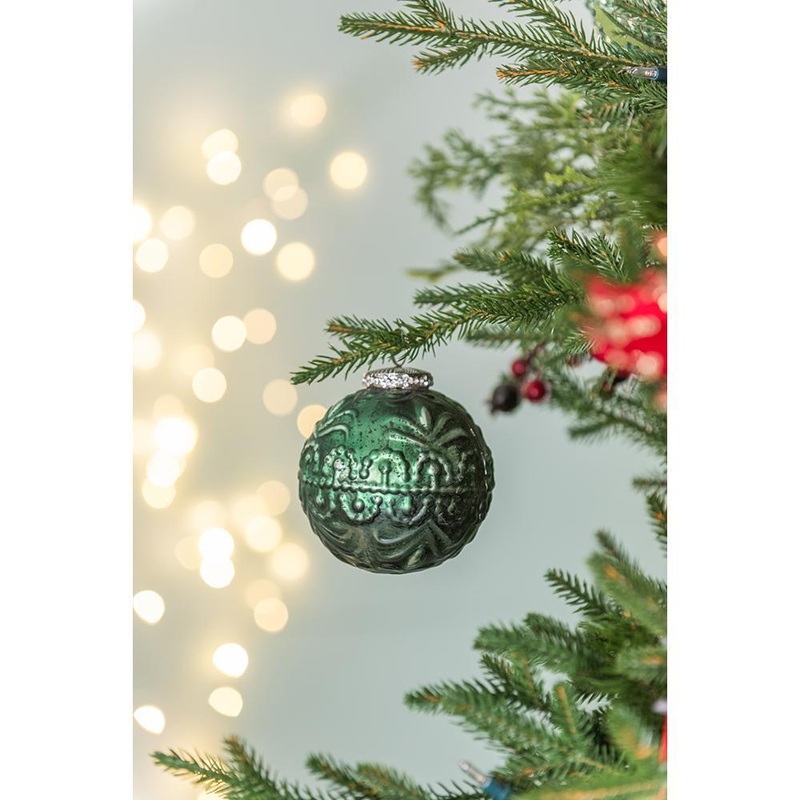 Christmas Ball Ornaments, Glass Decorative Hanging Ball Christmas Tree Ornaments, For Holiday Party Decorations (Set of 6) – Green