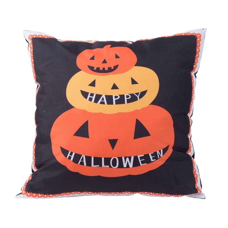 Halloween Pumpkin Pillow – Black / Orange