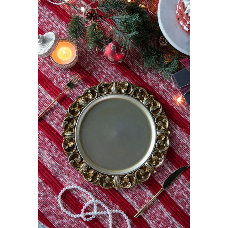 Plastic Charger Plate (Set of 6) – Gold