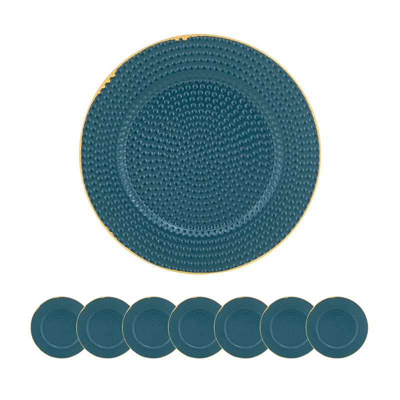 Polypropylene Charger Plate (Set of 8) – Blue
