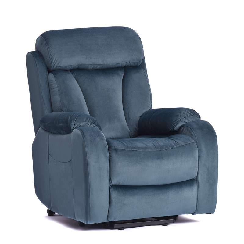 Power Lift Chair Recliner With Remote Control, Electric Reclining Sofa, Fabric Power Recliner For Living Room – Navy Blue