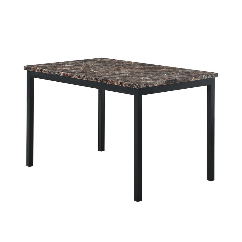 Faux Marble Top With Metal Frame Dinette Table – Black